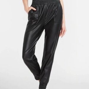 Express Black Faux Leather Joggers